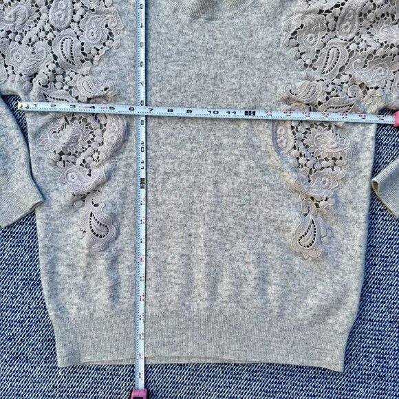Ted Baker London Gray Wool-Blend Sweater With Intricate Embroidered Paisley Desi - Picture 4 of 6